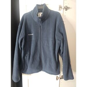Columbia Sportswear Mens Fleece Full Zip Jacket Dark Blue Size Large